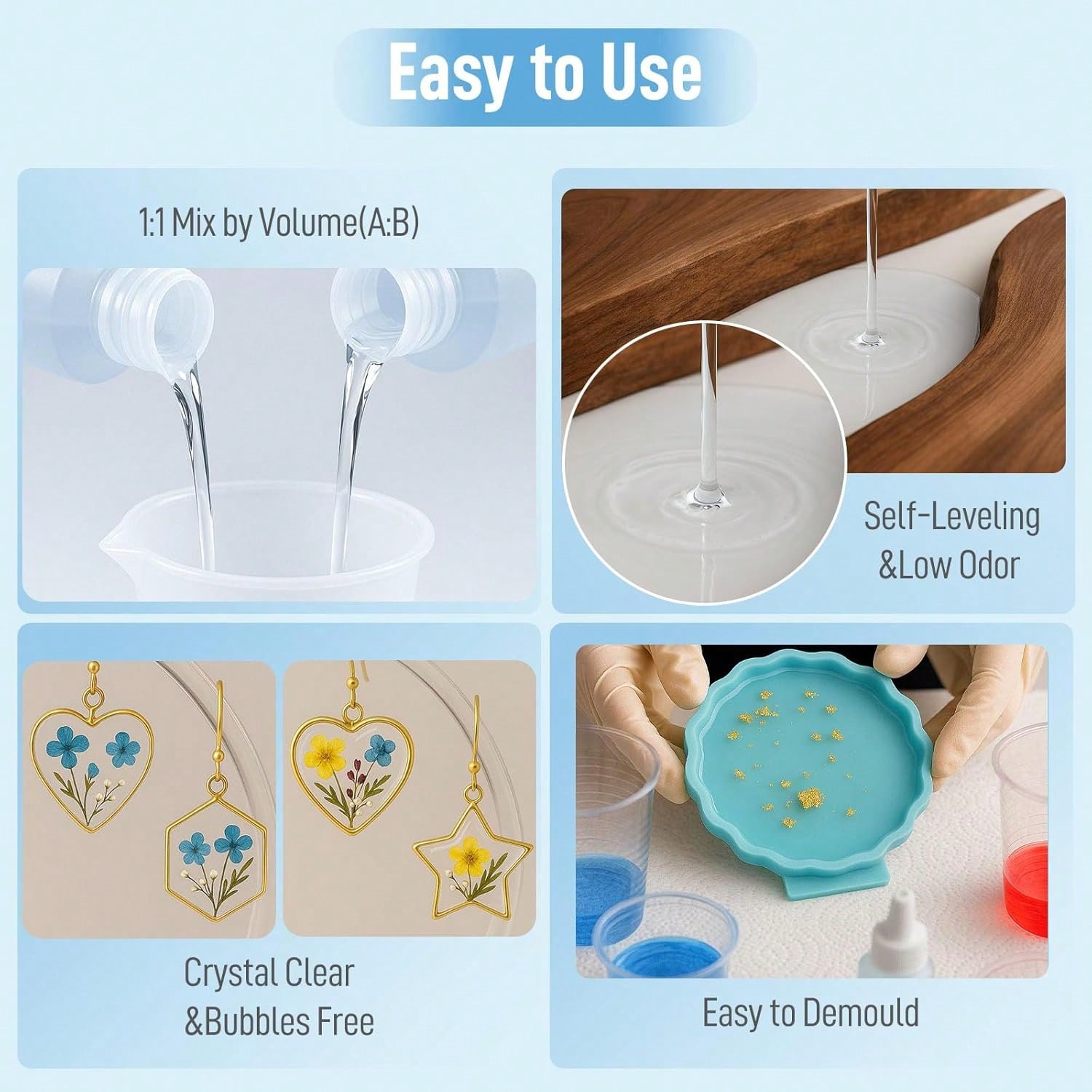 Crystal Clear Epoxy Resin 1:1  - Resin Jewelry Kit review and price