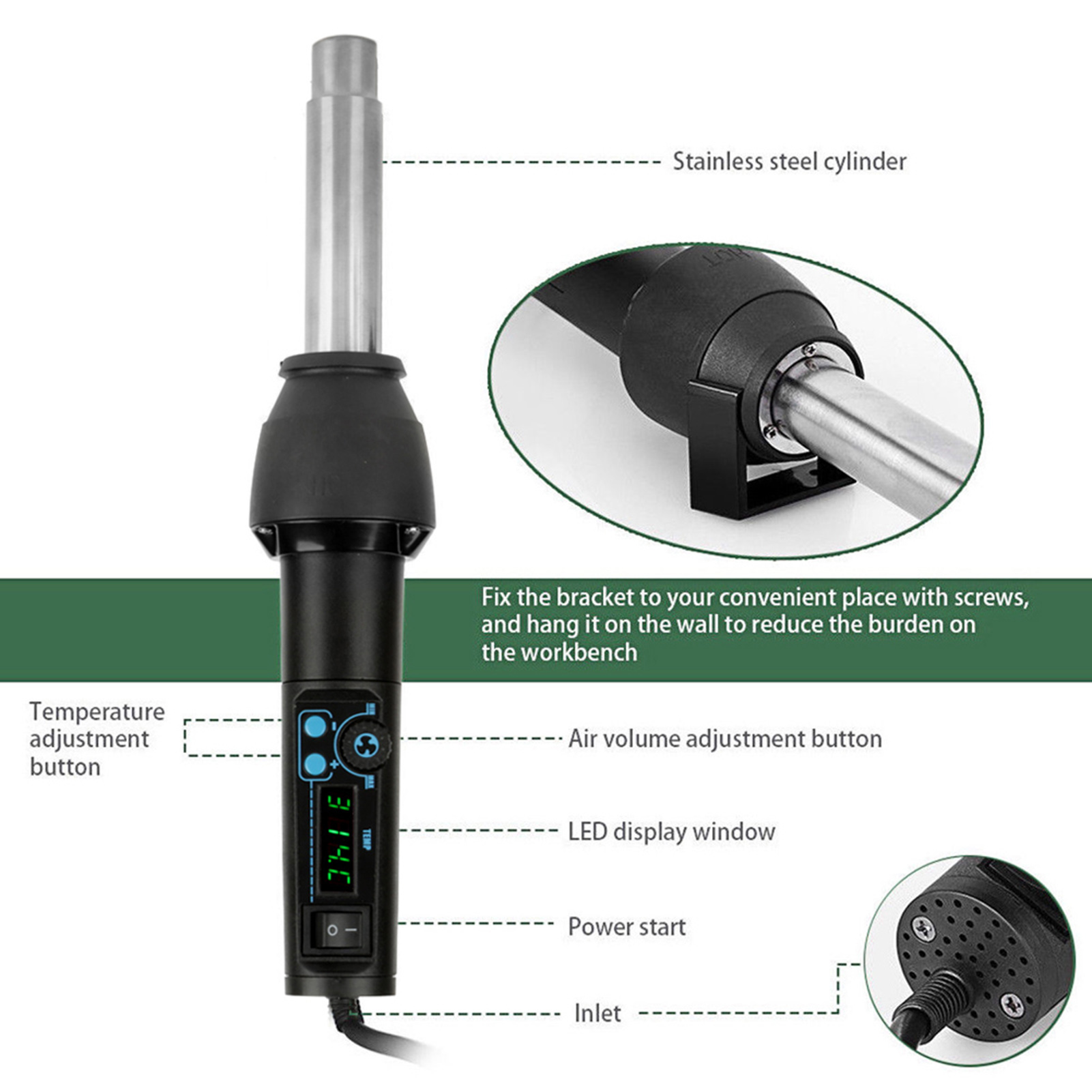 8858‑I / 650W LED Digital Disp - Heat Gun Small review and price