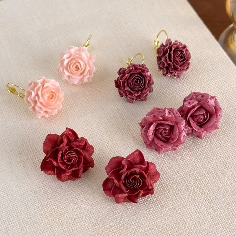 Sweet Artificial Rose Earrings - Flower Preservation Resin review and price